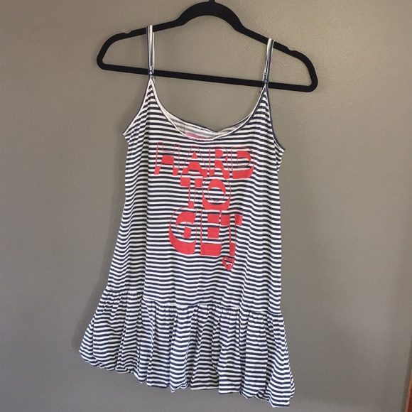 PINK Victoria's Secret Tops - VS PINK Hard To Get Nautical Striped Top/coverup